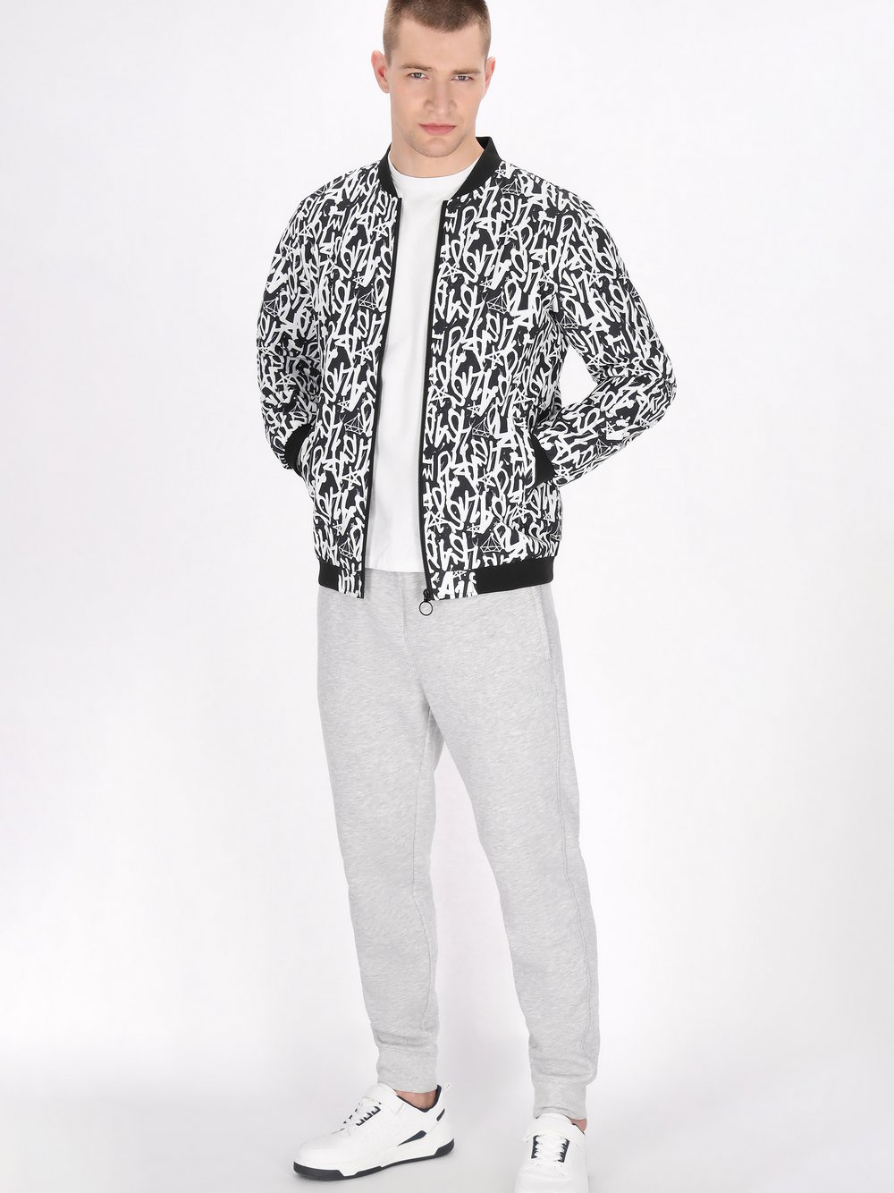 Mo Jacke Herren mehrfarbig bedruckt, XXL