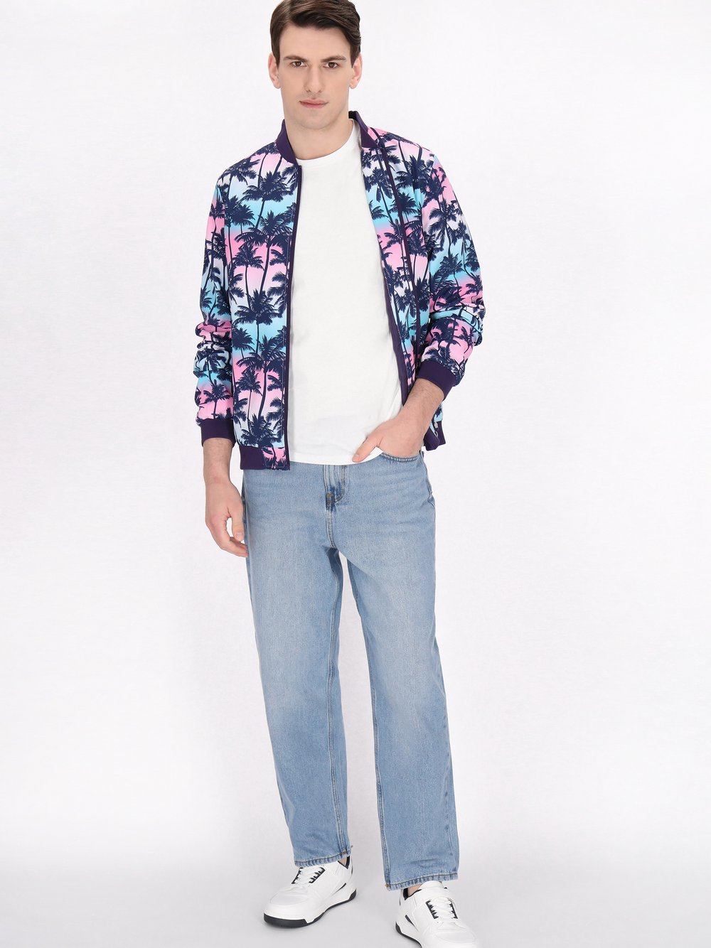 Mo Jacke Herren mehrfarbig bedruckt, L