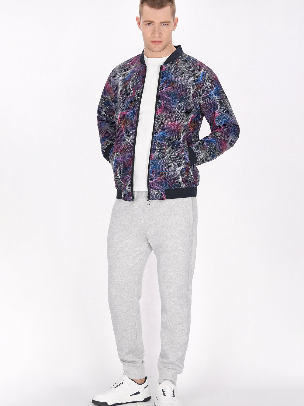 Mo Jacke Herren mehrfarbig gemustert, L