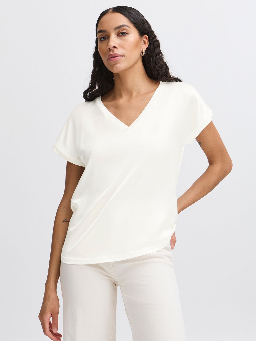 Thumbnail - B.Young T-Shirt Damen Viskose weiß, M