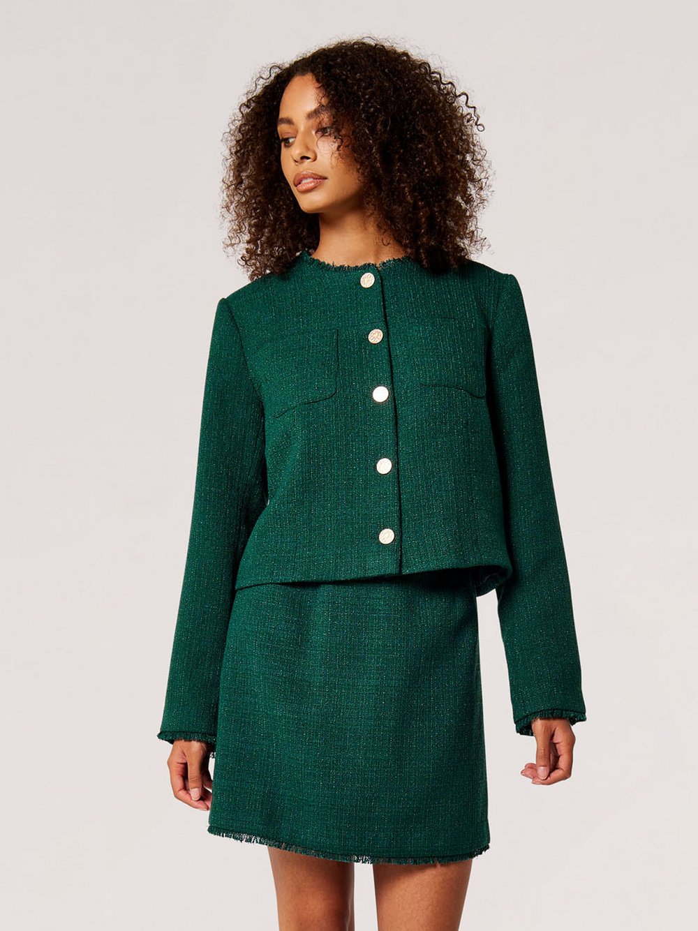 Apricot Jacke Damen grün kariert, 44