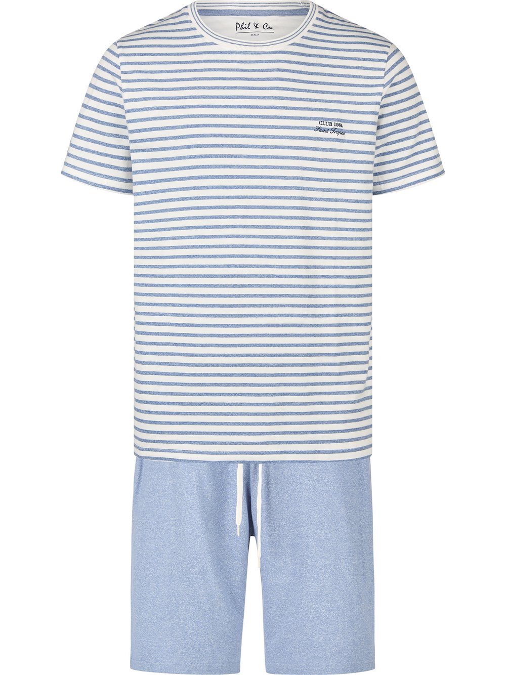 Thumbnail - Phil & Co. Berlin Pyjama Herren Jersey mehrfarbig gestreift, L