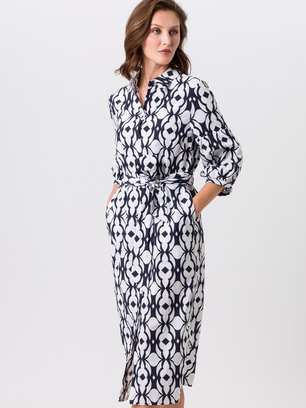 TUZZI Jerseykleid Damen Baumwolle mehrfarbig gemustert, 48