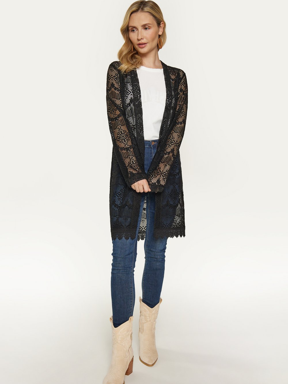 Thumbnail - Usha Strickjacke Damen schwarz gemustert, M