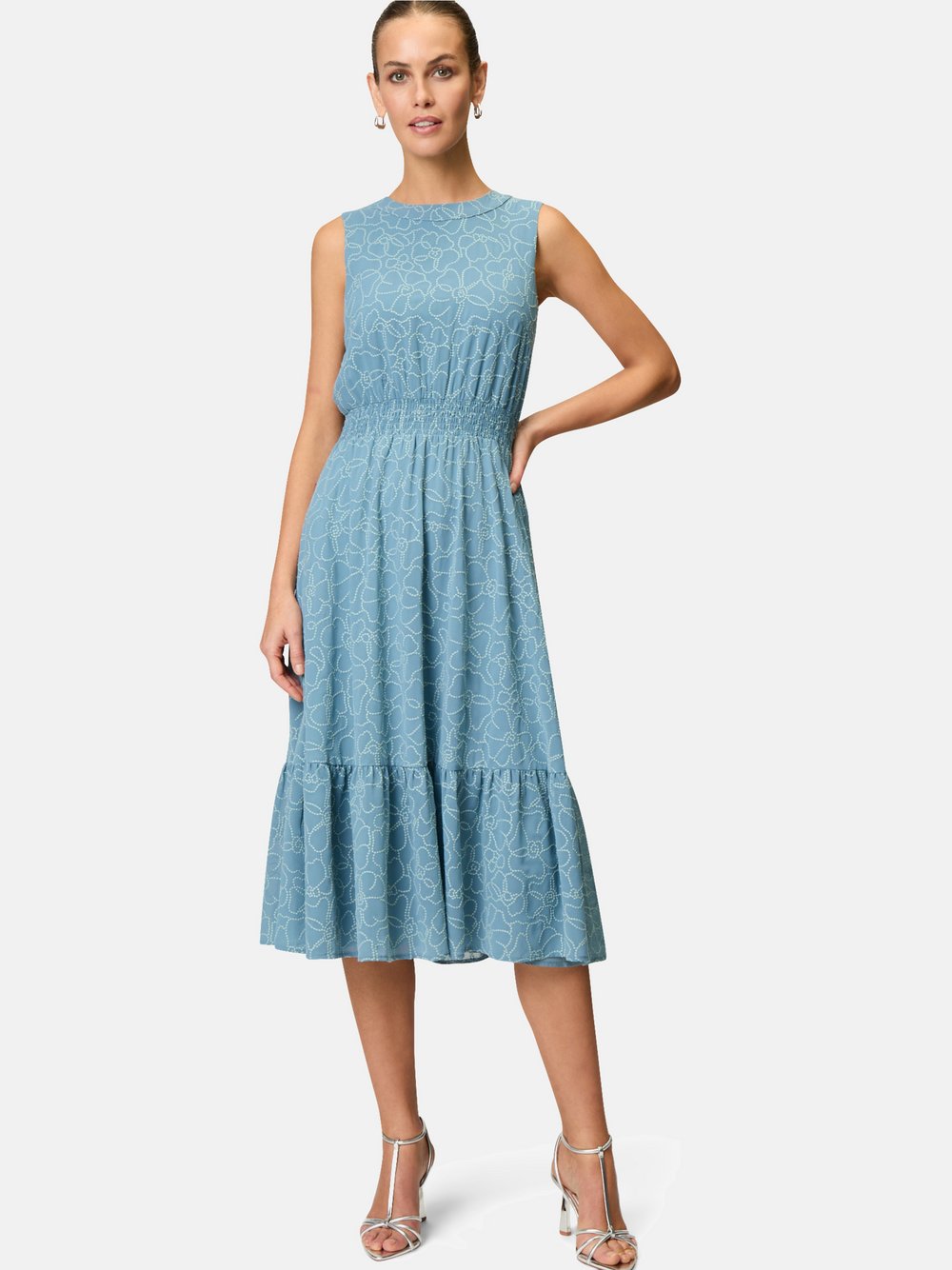 zero Midikleid Damen blau gemustert, 40