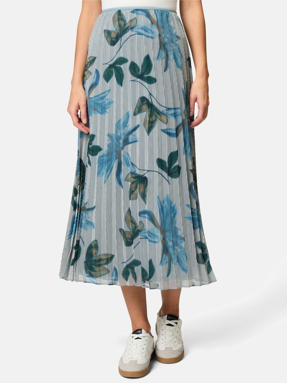 zero Faltenrock Damen blau gemustert, 34