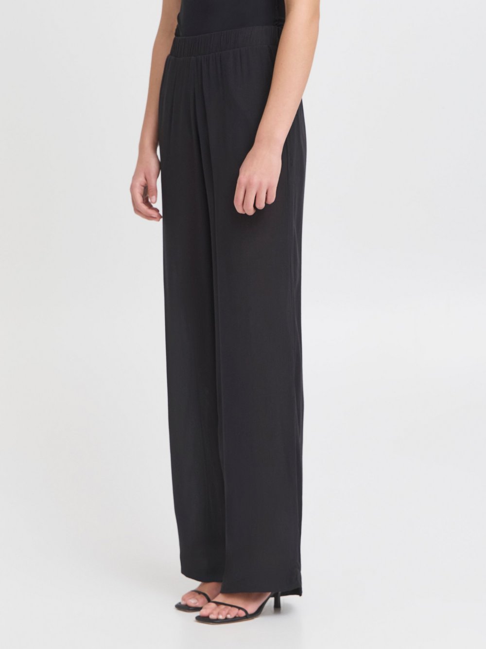 Ichi Stoffhose Damen Viskose schwarz, XXL