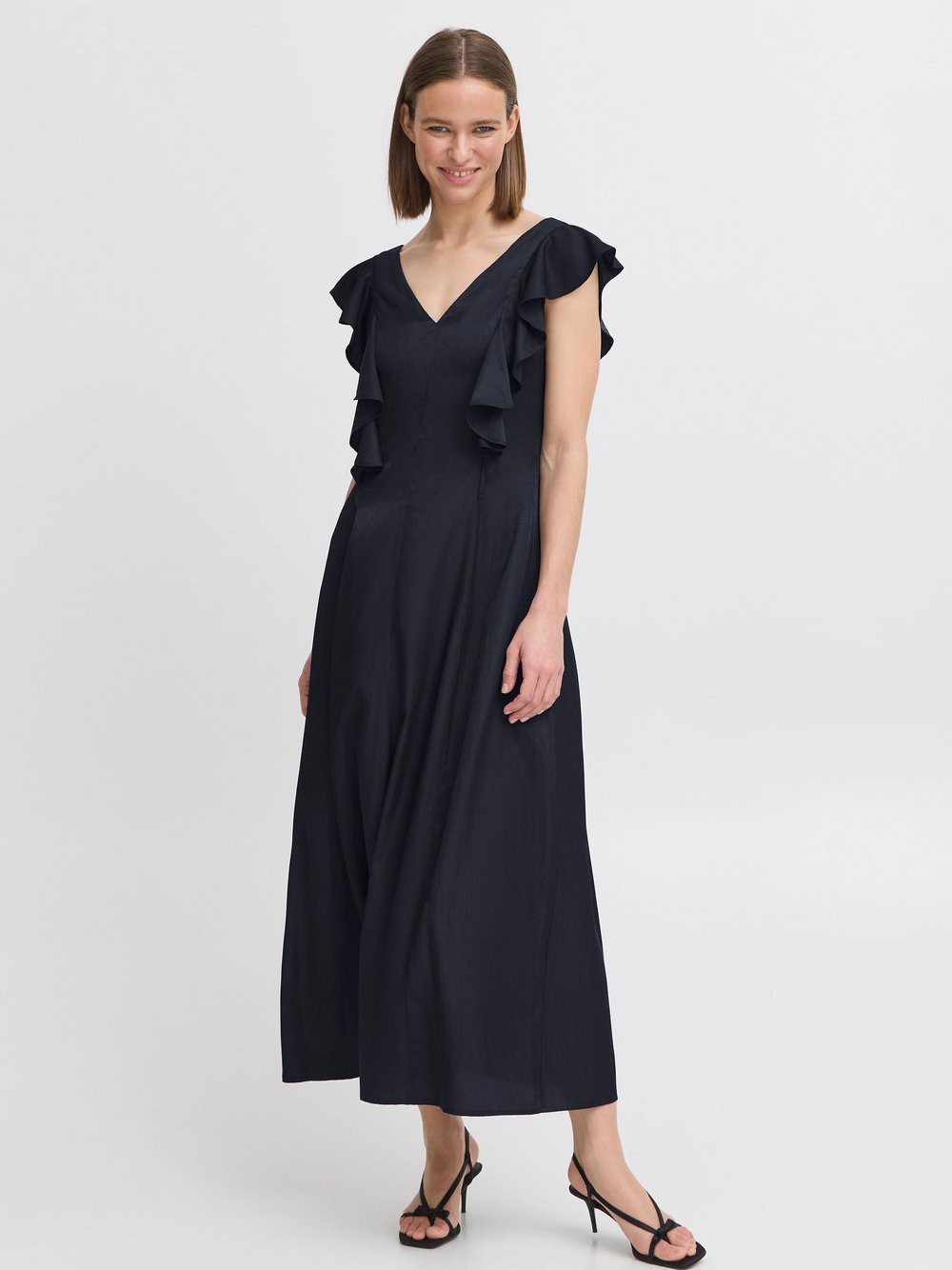 B.Young Midikleid Damen Viskose blau, 42