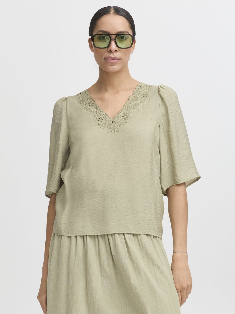 B.Young Bluse Damen Viskose grün, 46