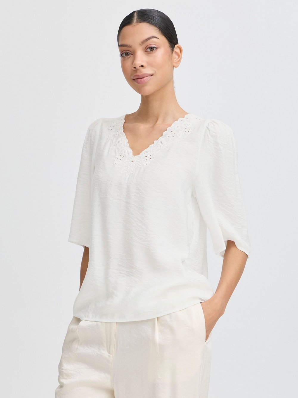 Thumbnail - B.Young Bluse Damen Viskose weiß, 46
