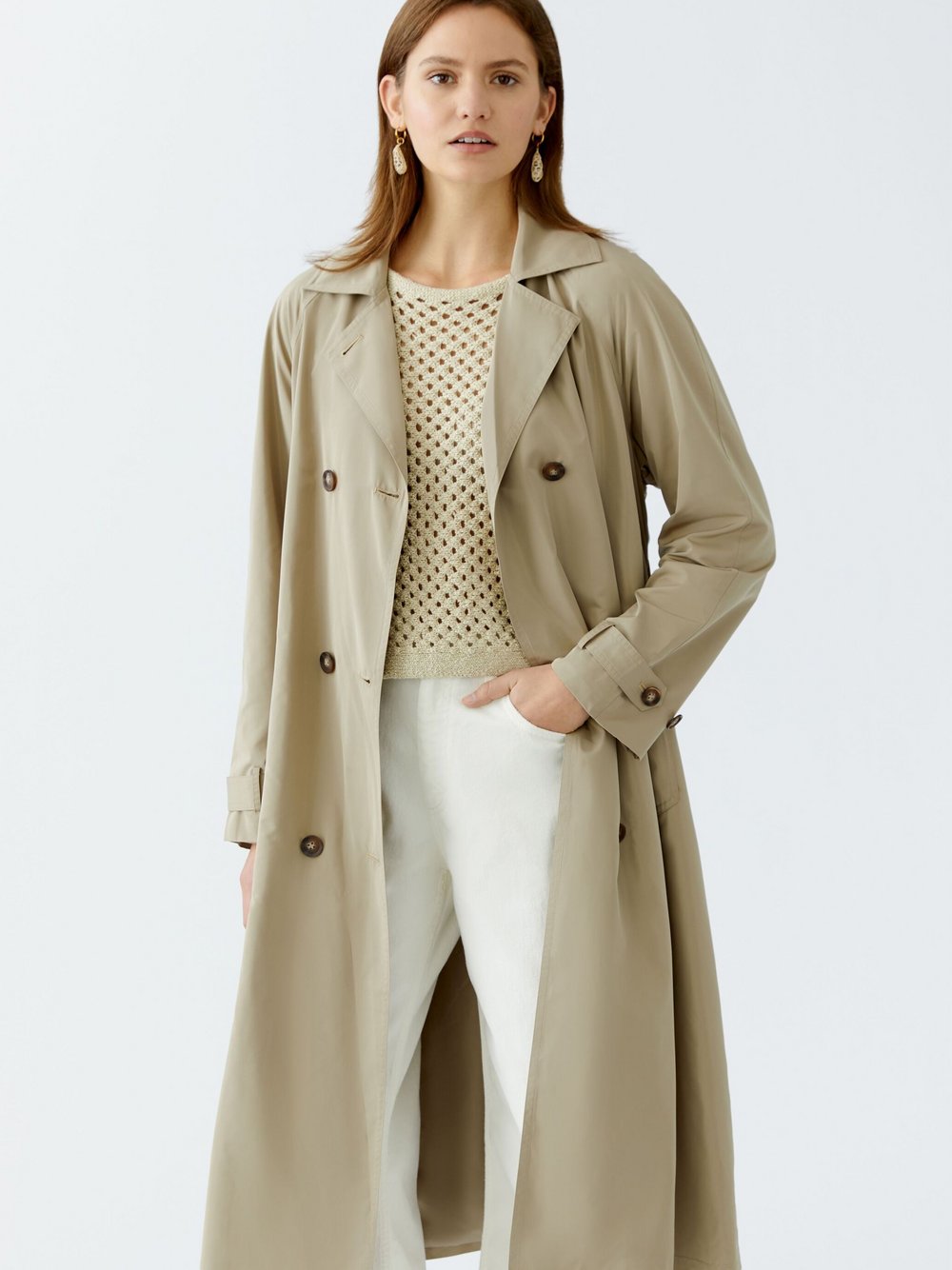 Thumbnail - Oui Trenchcoat Damen beige, 34