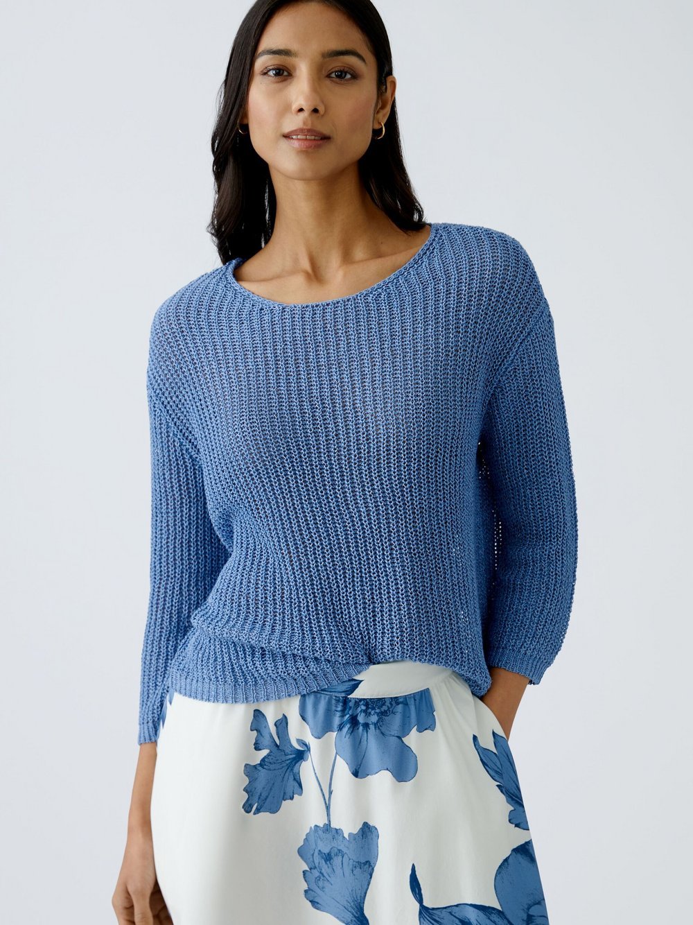 Oui Pullover Damen blau, 42