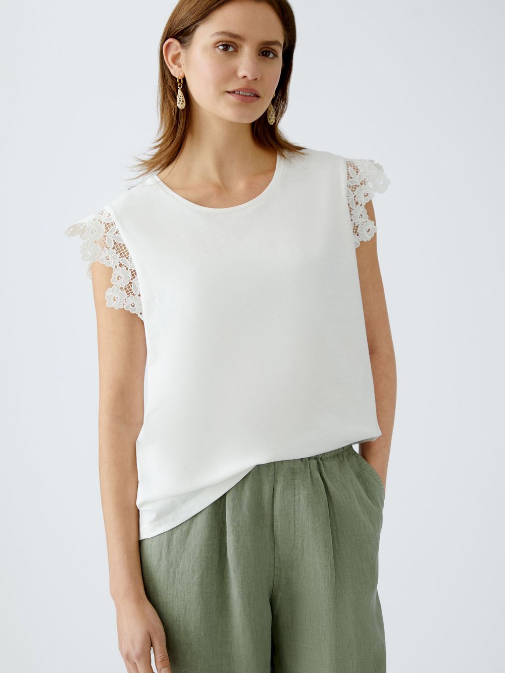 Thumbnail - Oui Top Damen Baumwolle weiß, 38