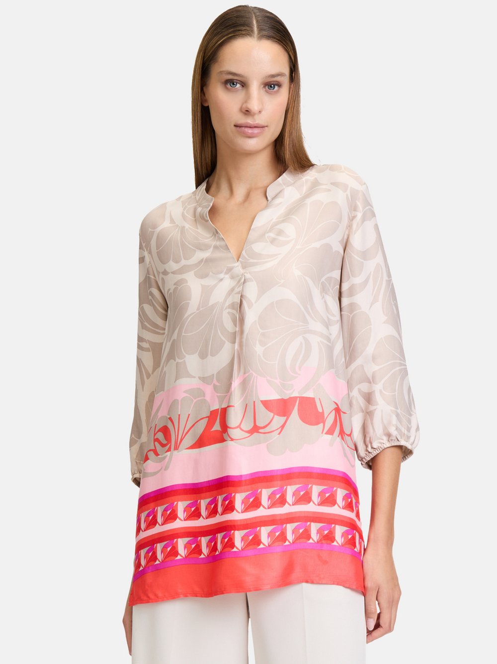 Betty Barclay Schlupfbluse Damen Viskose braun gemustert, 36