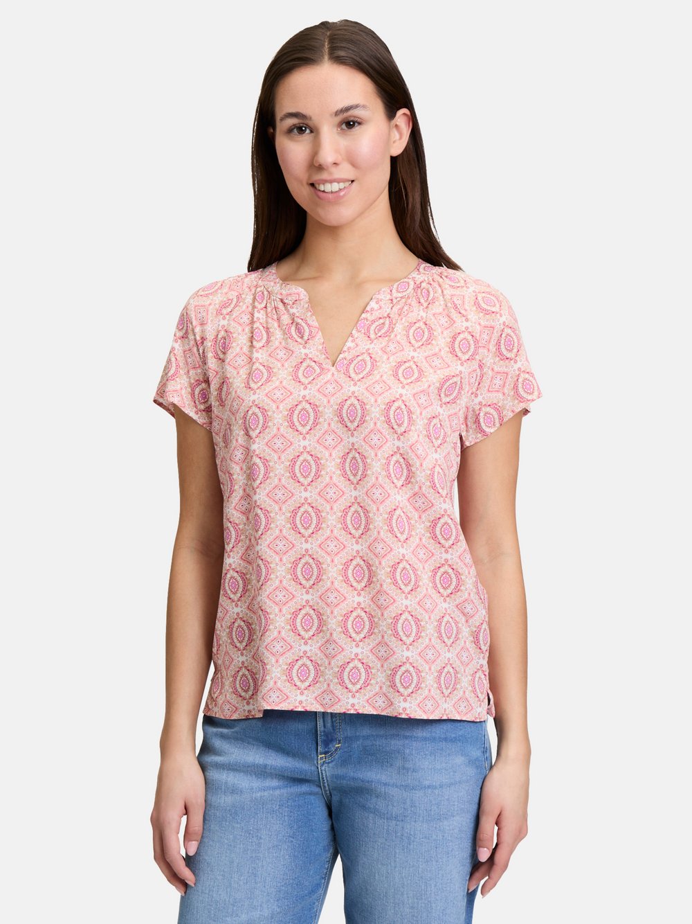 Cartoon Blusenshirt Damen Viskose mehrfarbig gemustert, 44