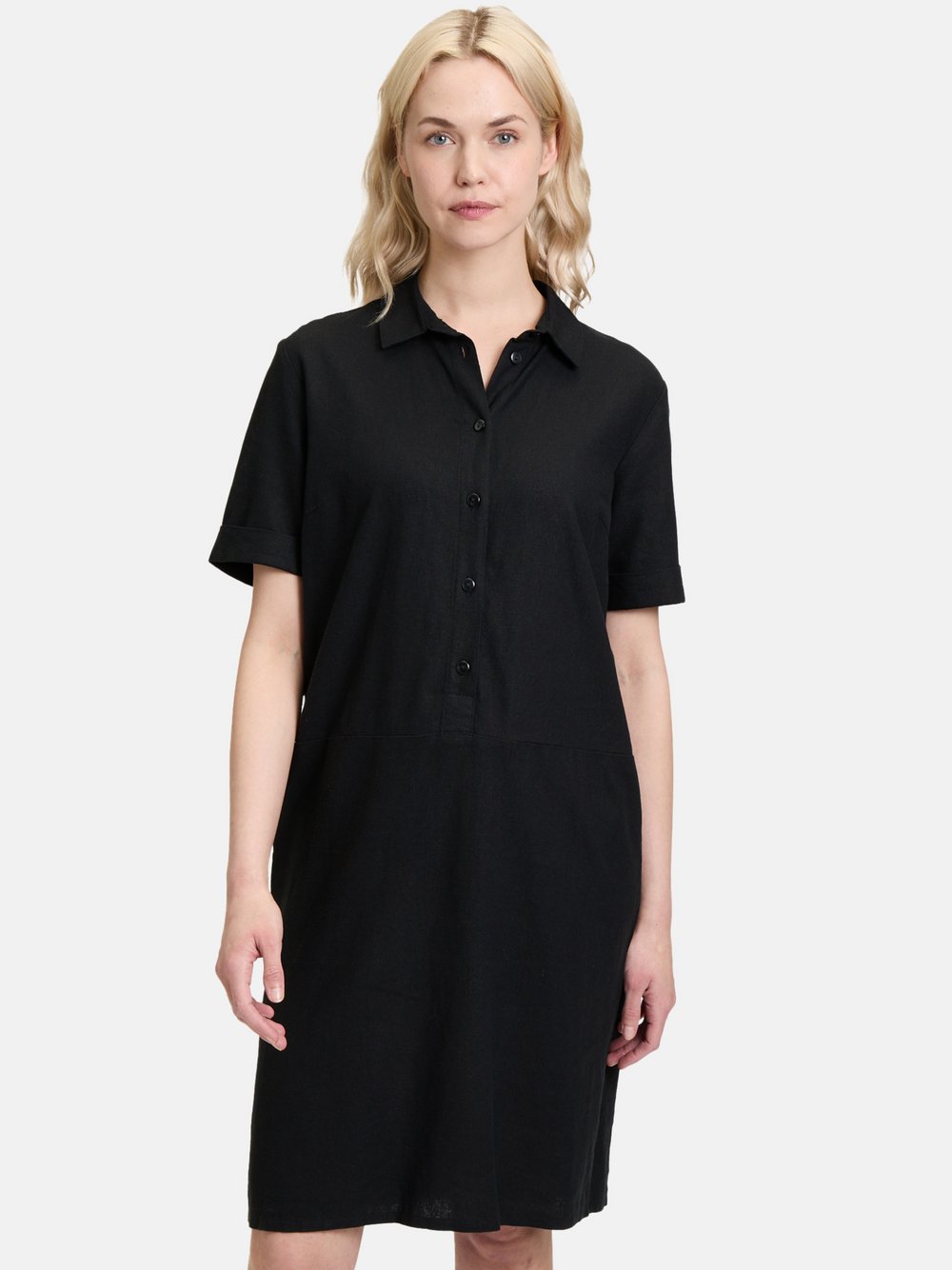 Betty Barclay Hemdblusenkleid Damen Leinen schwarz, 48