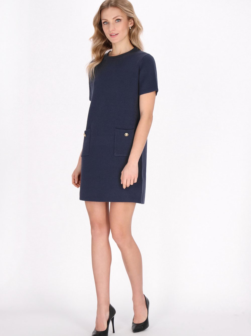 Dreimaster Kleid Damen Viskose blau, XL/XXL