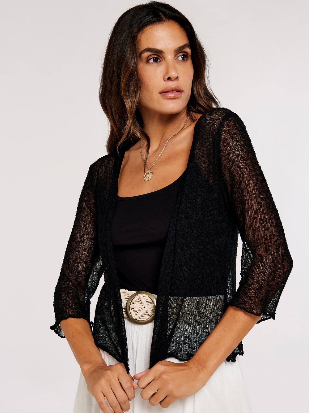 Apricot Strickjacke Damen schwarz, 40