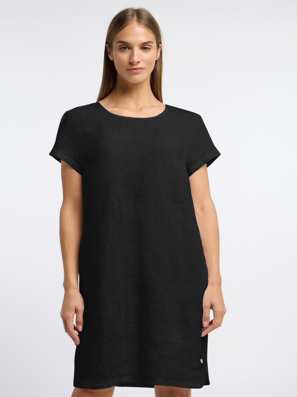 Frieda & Freddies Shirtkleid Damen Leinen schwarz, 44