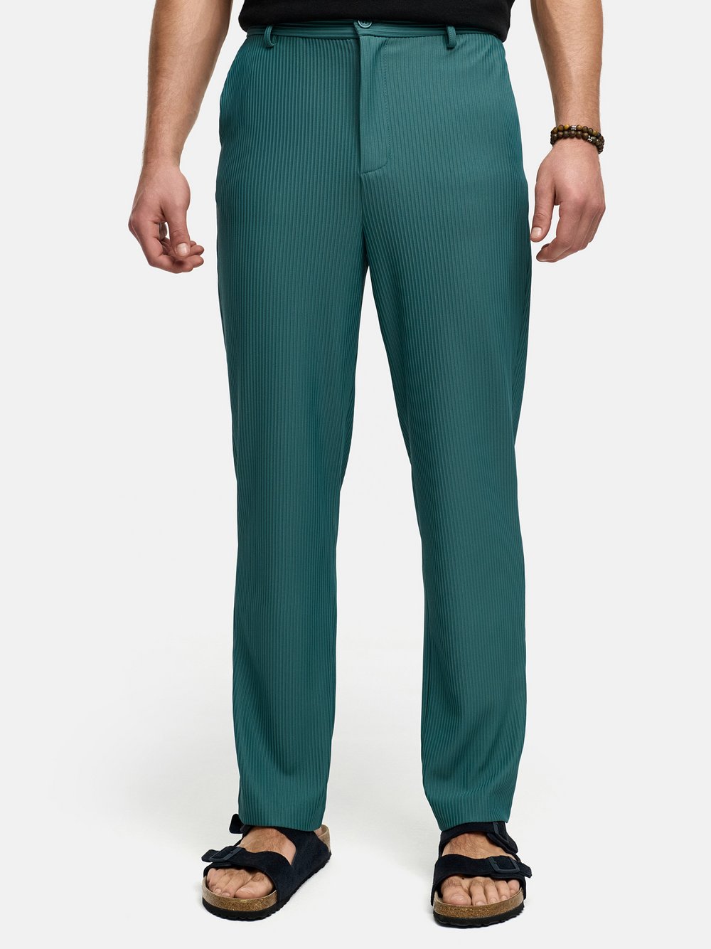 Indicode Hose Herren grün gestreift, L