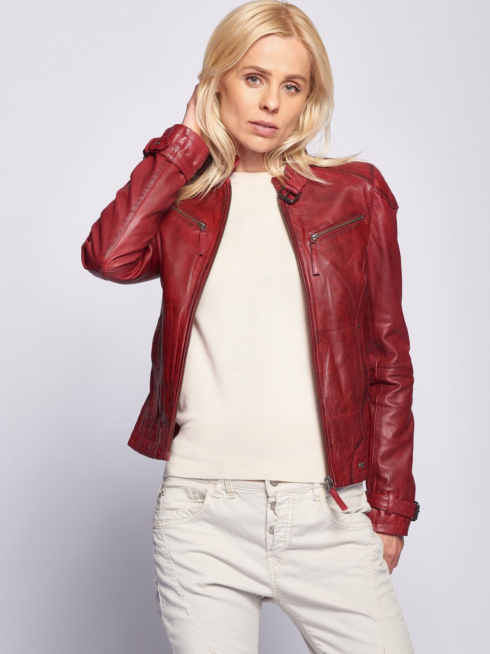 Thumbnail - Maze Lederjacke Damen rot, L