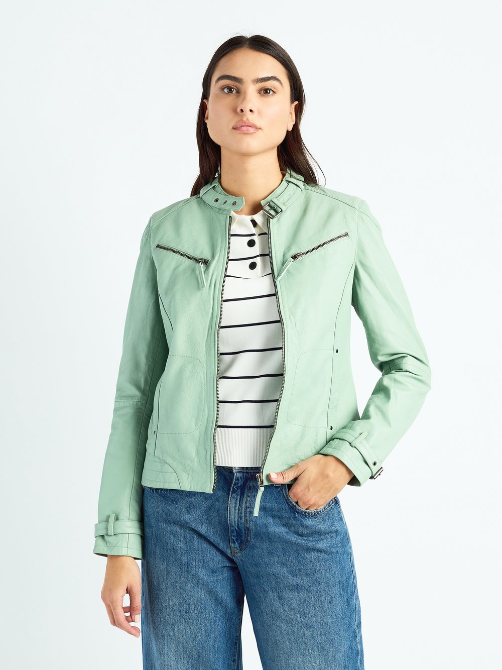 Thumbnail - Maze Lederjacke Damen grün, L