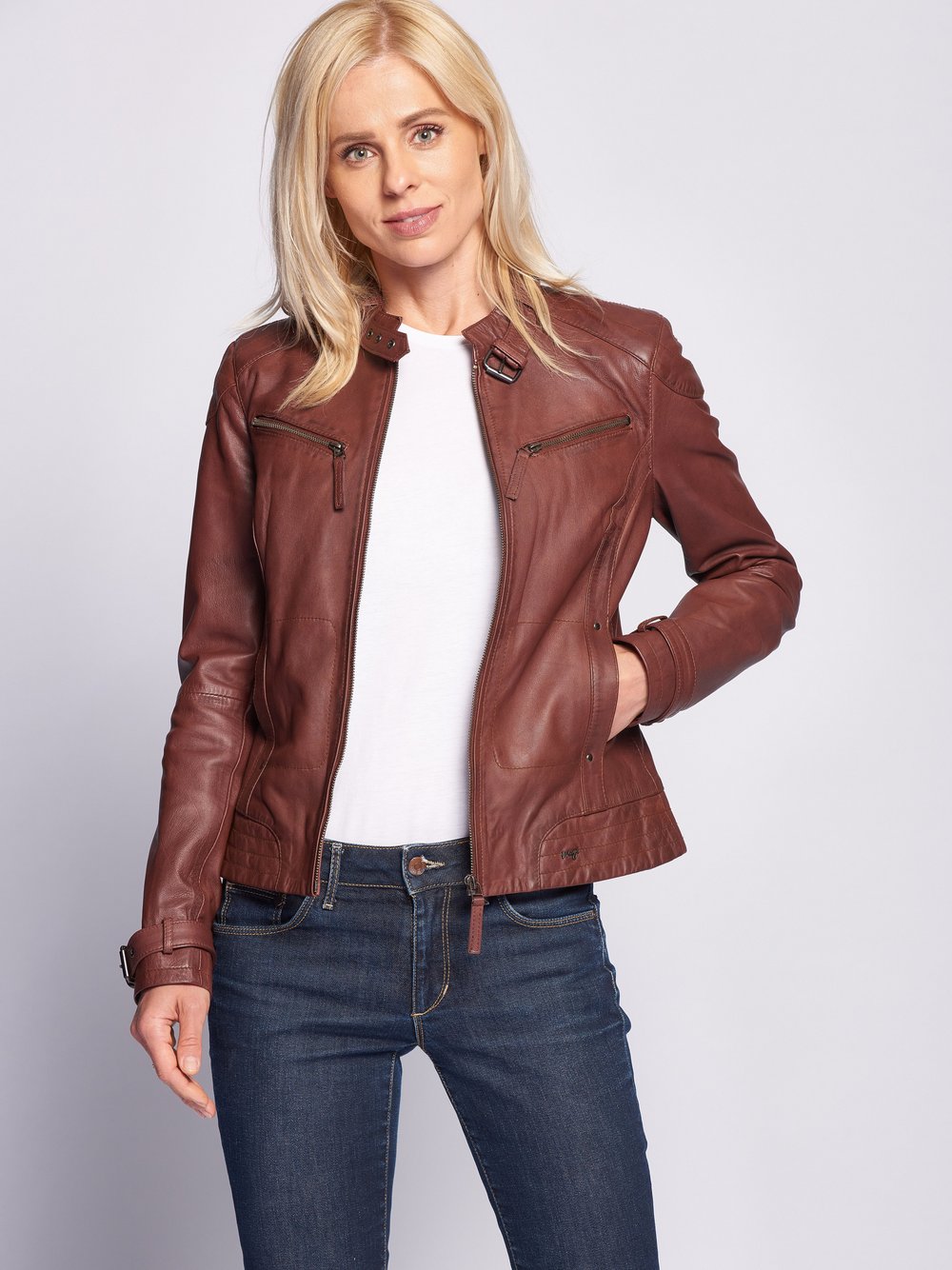 Thumbnail - Maze Lederjacke Damen rot, XL