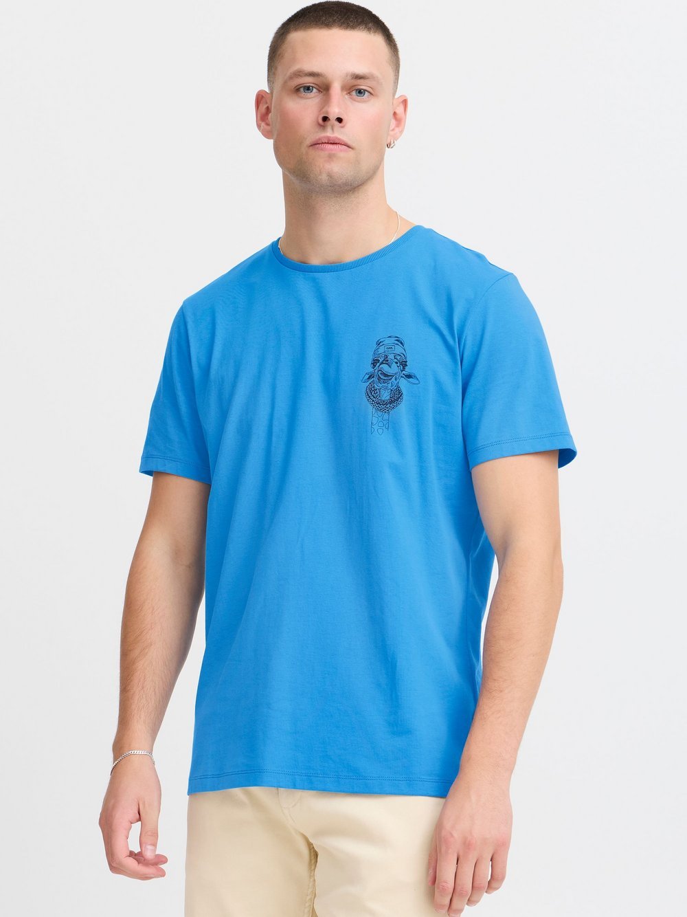 BLEND T-Shirt Herren Baumwolle blau bedruckt, XL