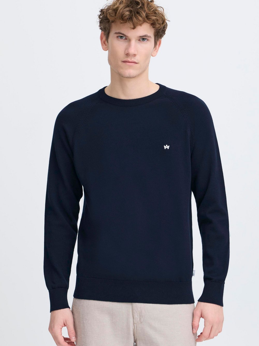 Thumbnail - Kronstadt Strickpullover Herren Baumwolle blau, XL