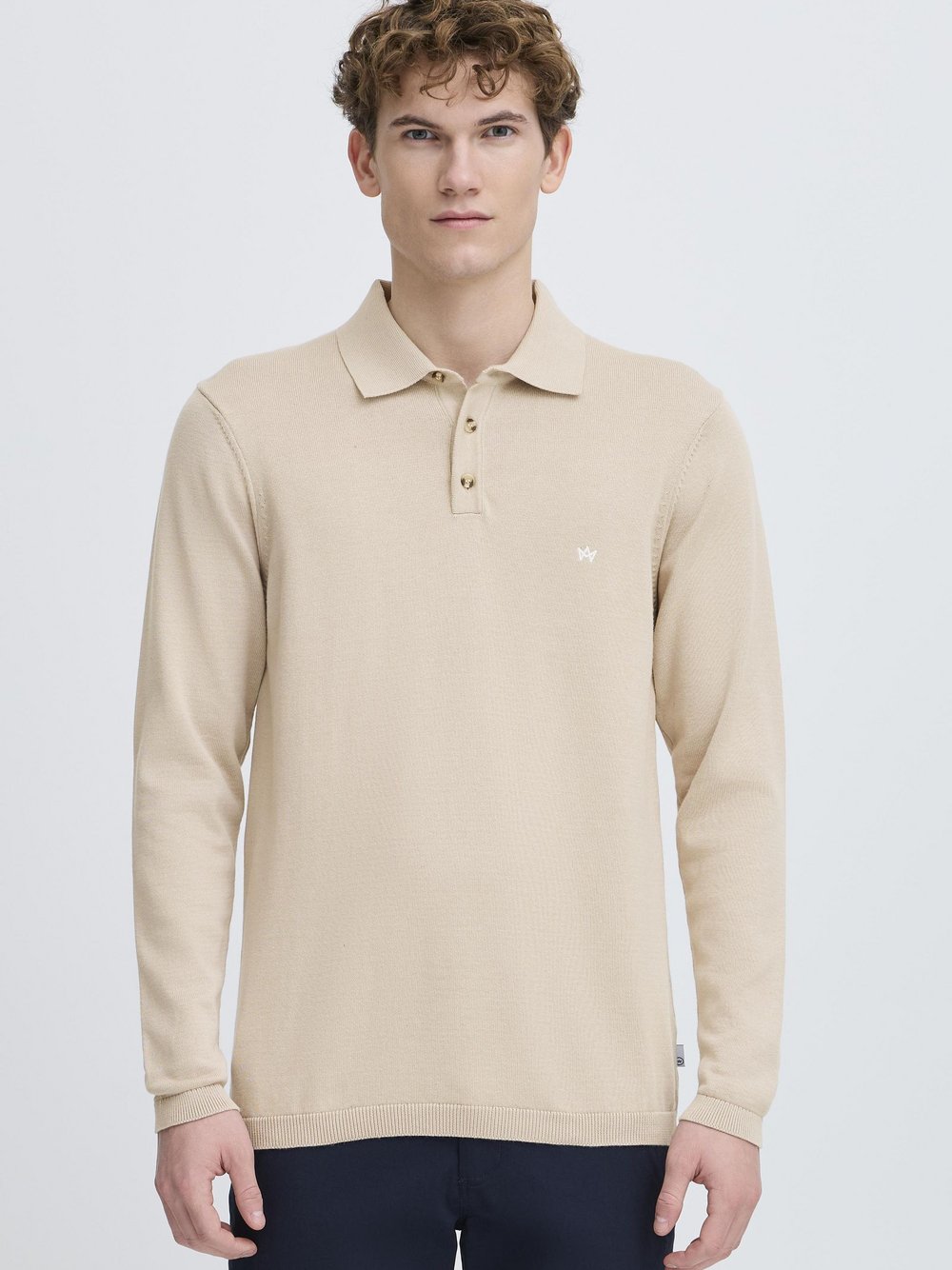 Thumbnail - Kronstadt Strickpullover Herren Baumwolle beige, XXXL