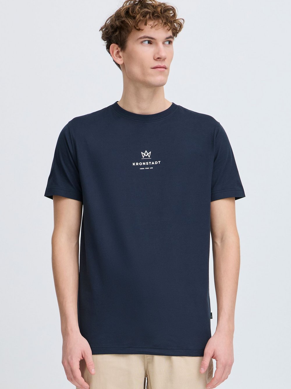 Thumbnail - Kronstadt Rundhalsshirt Herren Baumwolle blau, XXXL