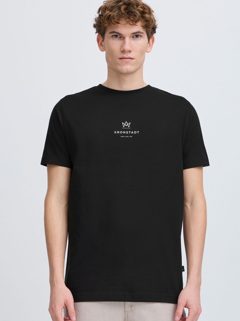 Thumbnail - Kronstadt Rundhalsshirt Herren Baumwolle schwarz, S