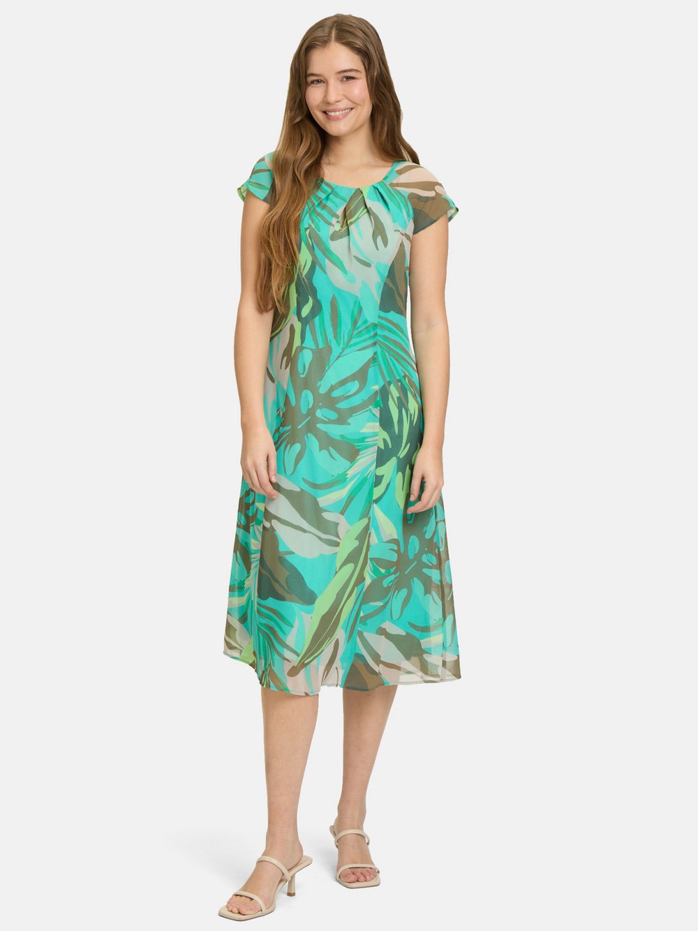 Betty Barclay Chiffonkleid Damen grün gemustert, 44