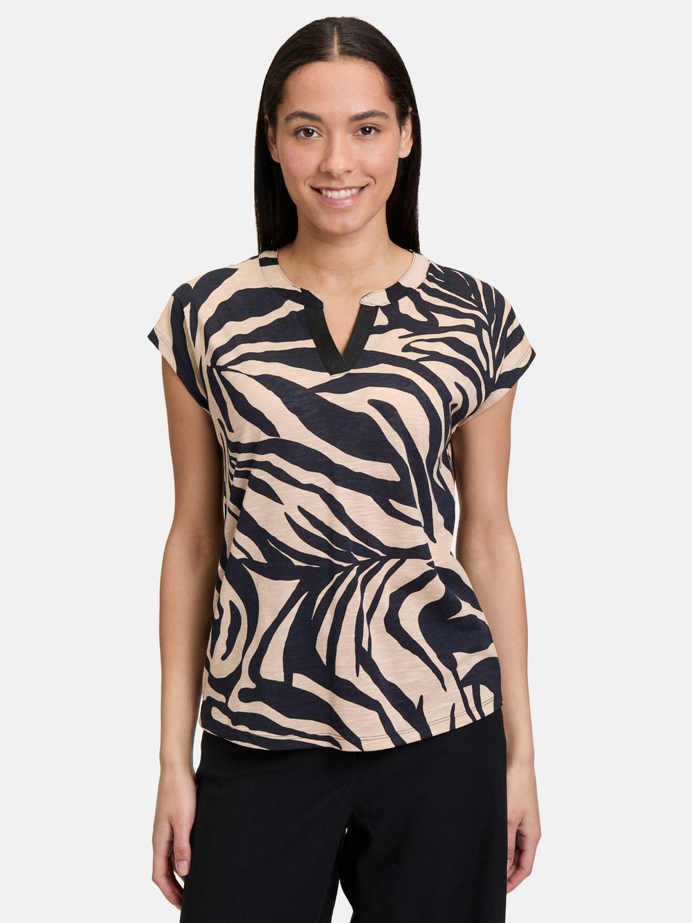 Betty Barclay Casual-Shirt Damen Baumwolle schwarz bedruckt, 36