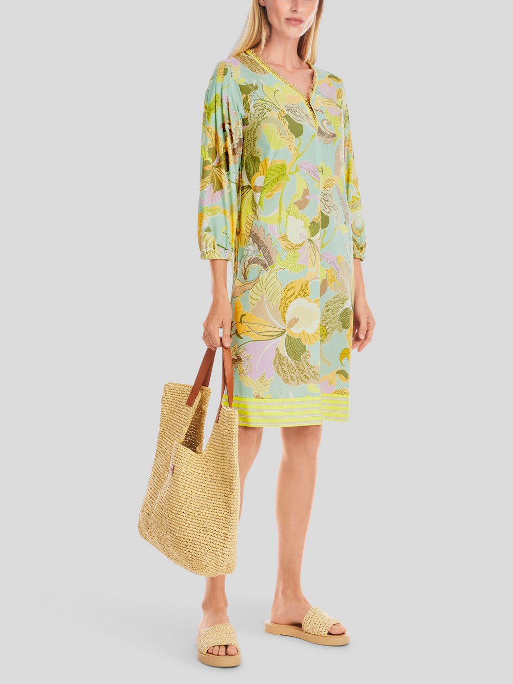 Marc Cain Kleid Damen gelb gemustert, 38