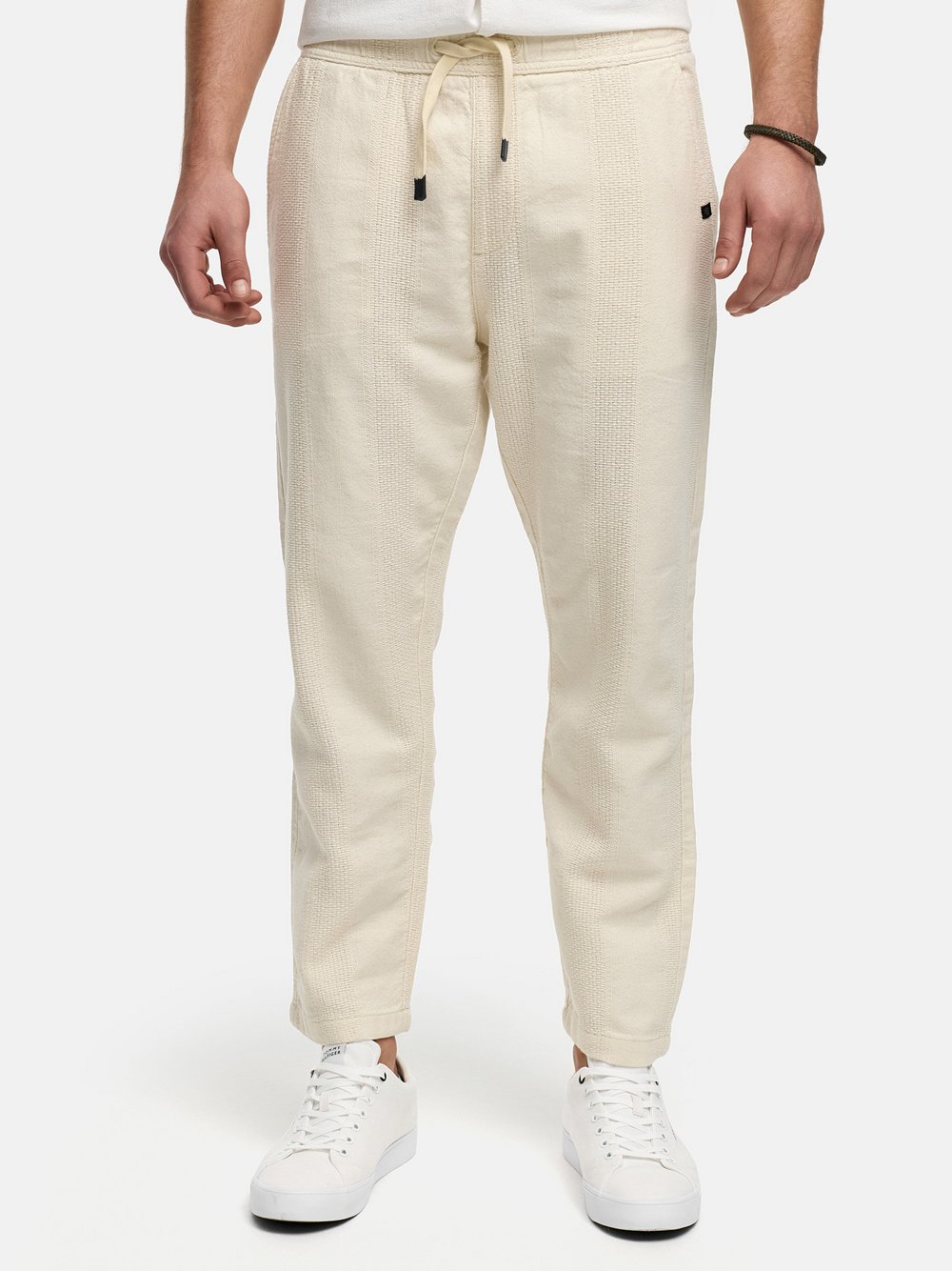 Indicode Hose Herren Baumwolle weiß, S