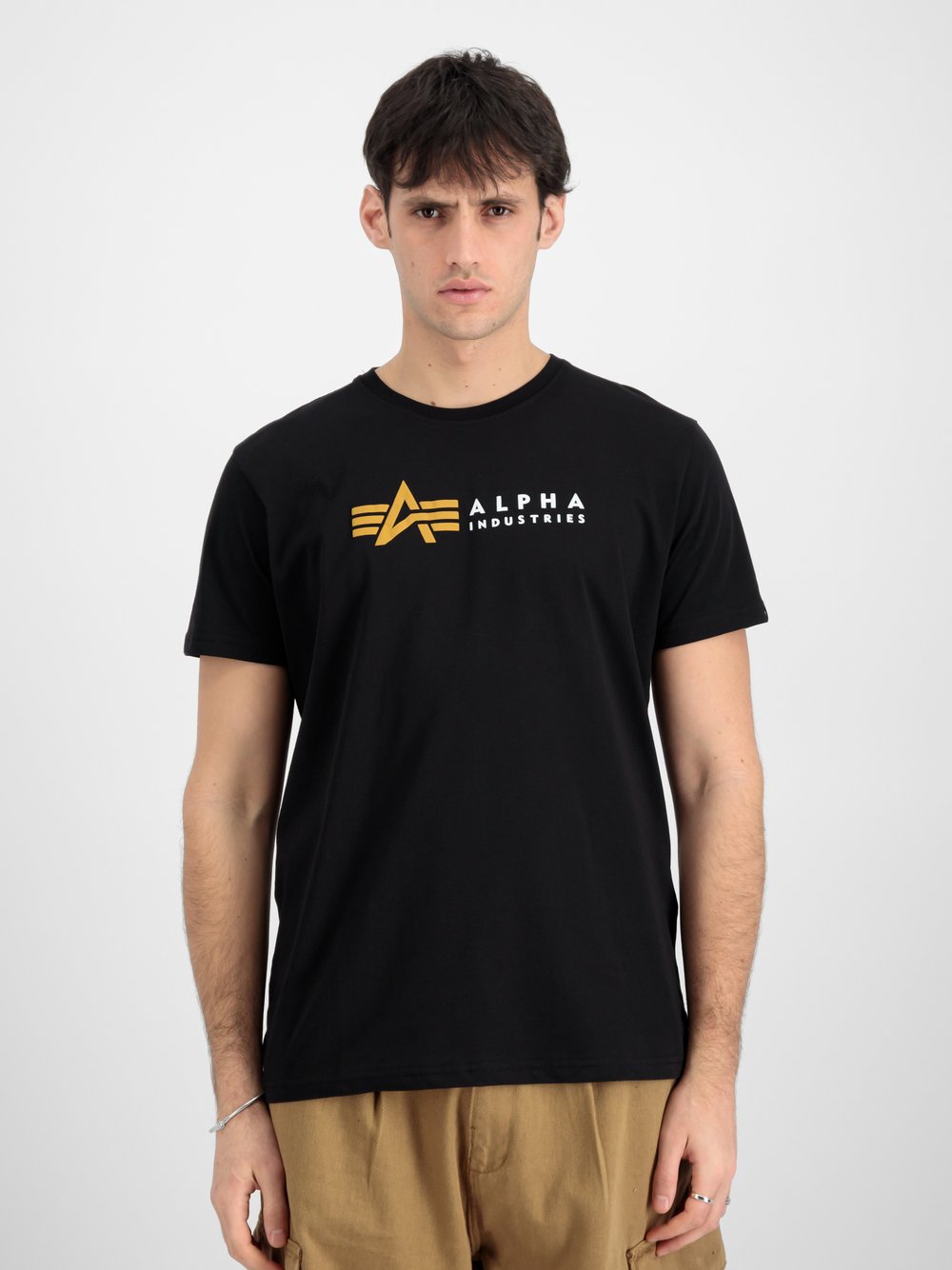 Thumbnail - Alpha Industries T-Shirt Herren Baumwolle schwarz bedruckt, S