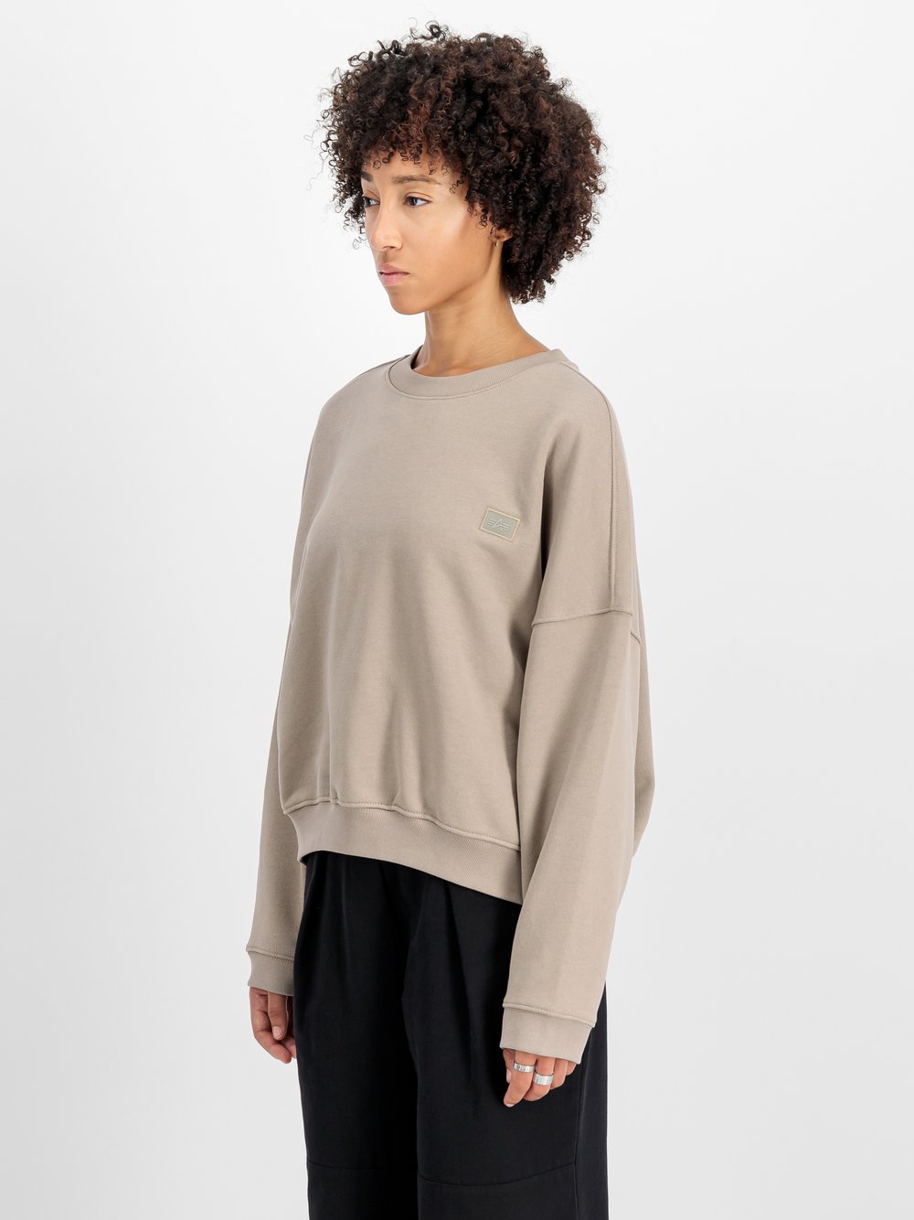 Alpha Industries Sweatshirt Damen Baumwolle beige, M