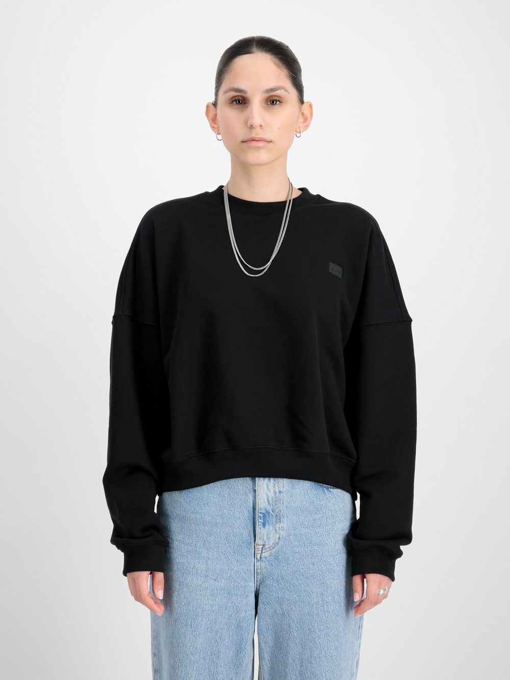 Alpha Industries Sweatshirt Damen Baumwolle schwarz, M