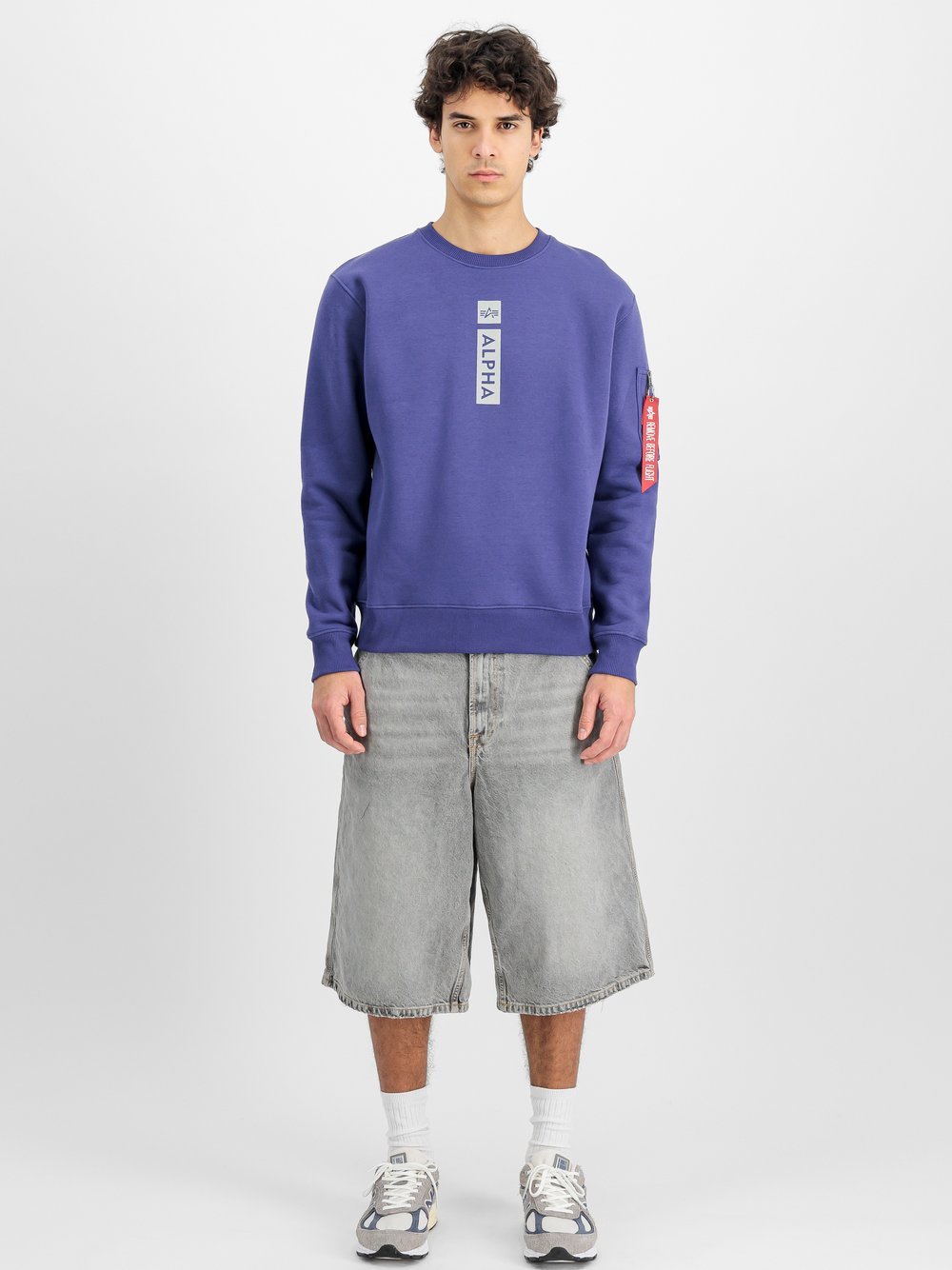 Alpha Industries Sweatshirt Herren lila bedruckt, XXL