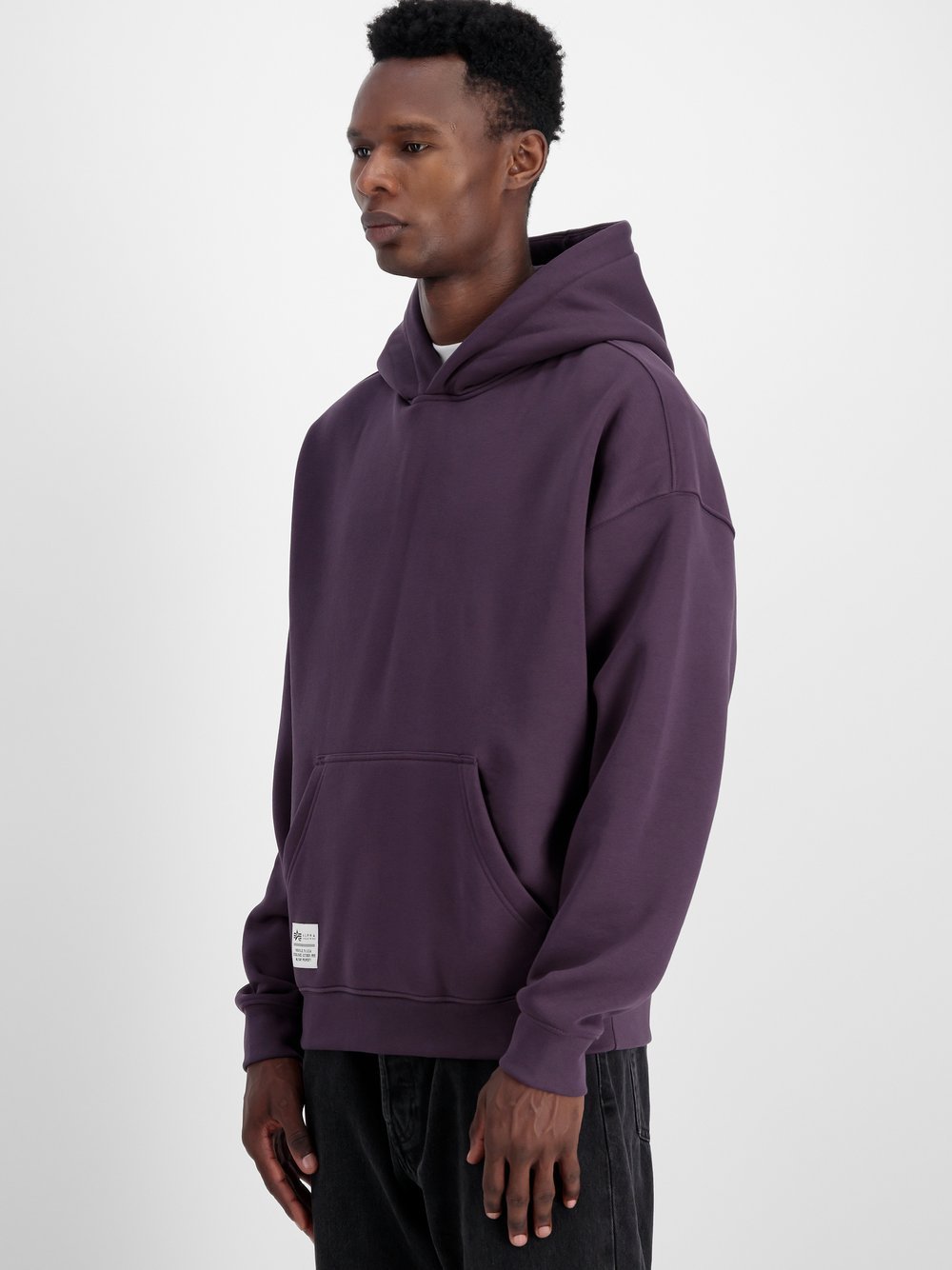 Thumbnail - Alpha Industries Kapuzensweatshirt Herren Baumwolle lila, M