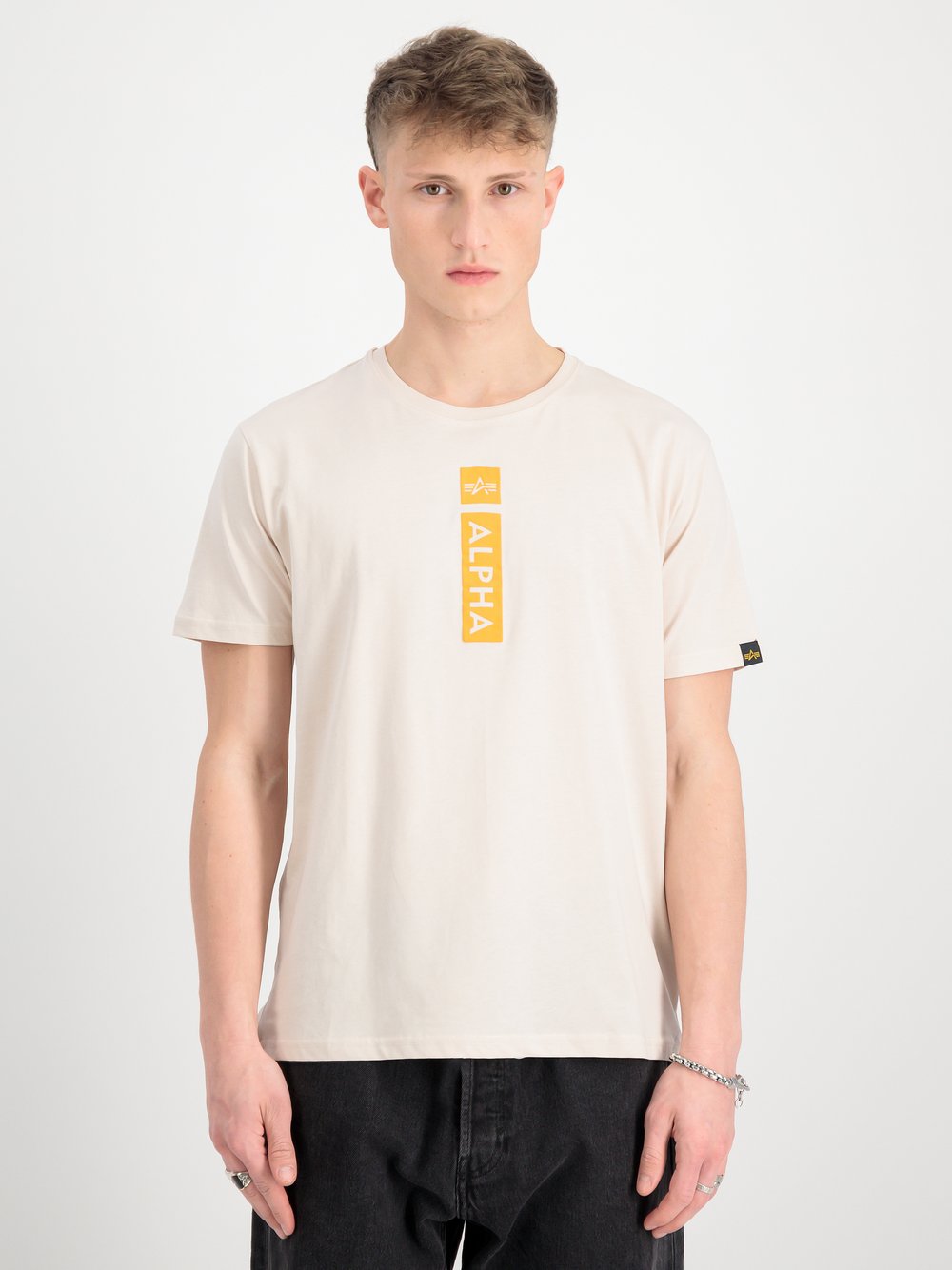 Alpha Industries T-Shirt Herren Baumwolle weiß bedruckt, L