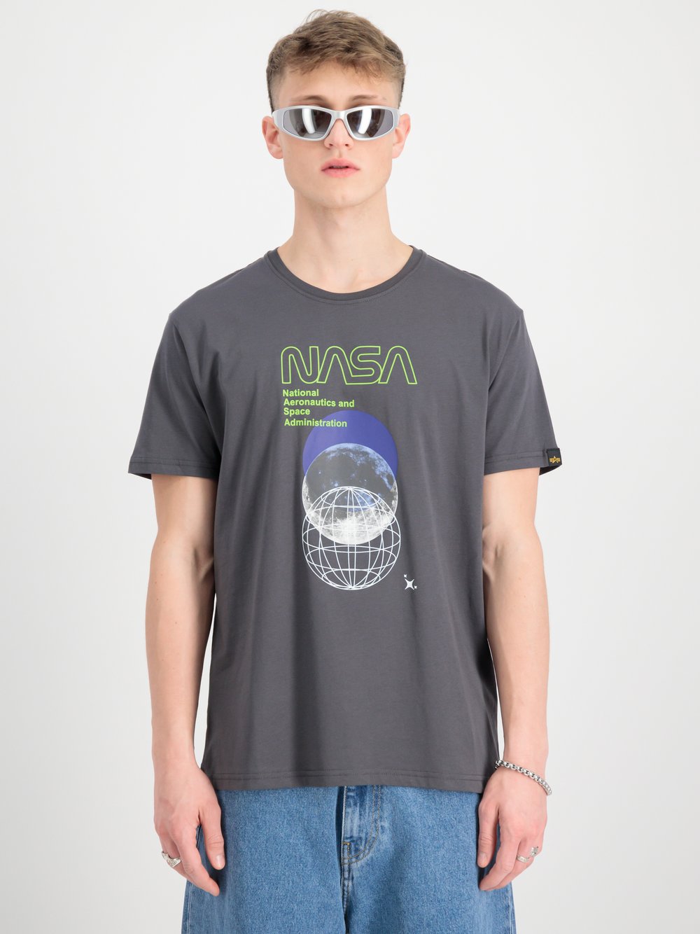 Alpha Industries T-Shirt Herren Baumwolle grau, M