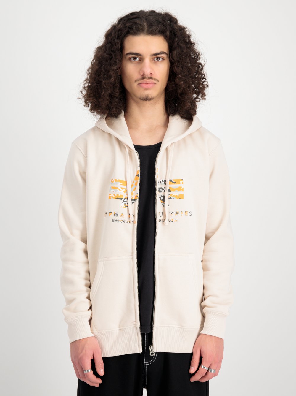 Thumbnail - Alpha Industries Kapuzensweatshirt Herren Baumwolle beige, XL