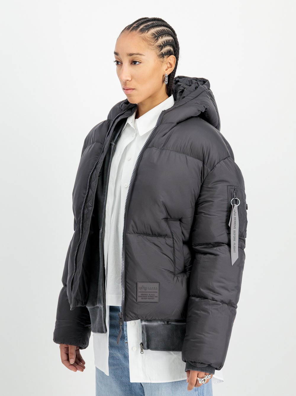 Alpha Industries Parka & Winterjacke Damen Polyamid grau, M