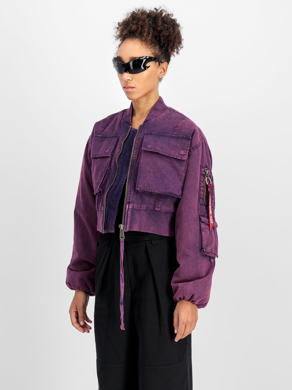 Alpha Industries Bomberjacke Damen Baumwolle lila, XS