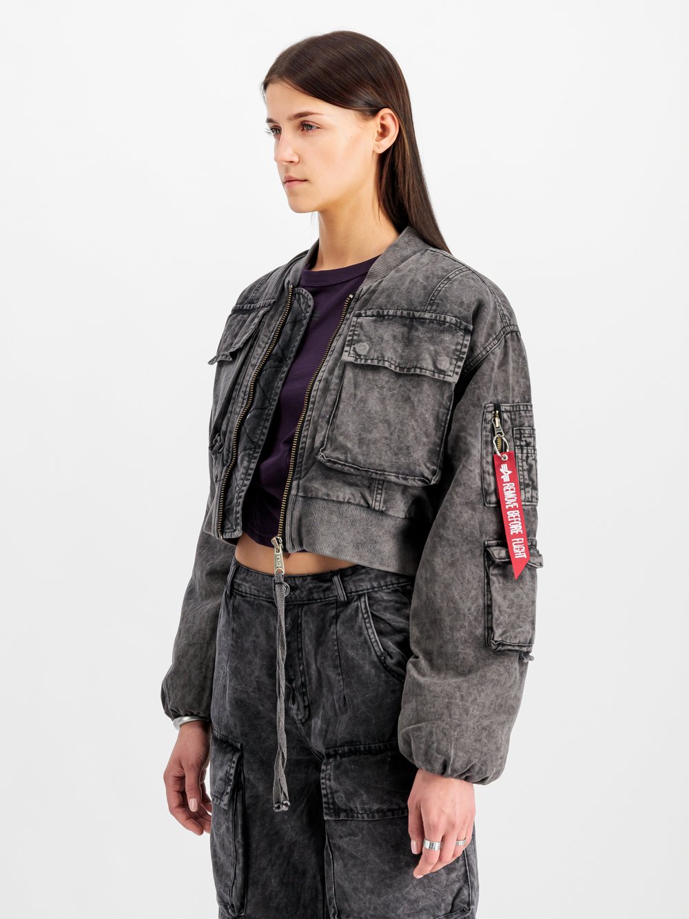 Alpha Industries Bomberjacke Damen Baumwolle schwarz, XS