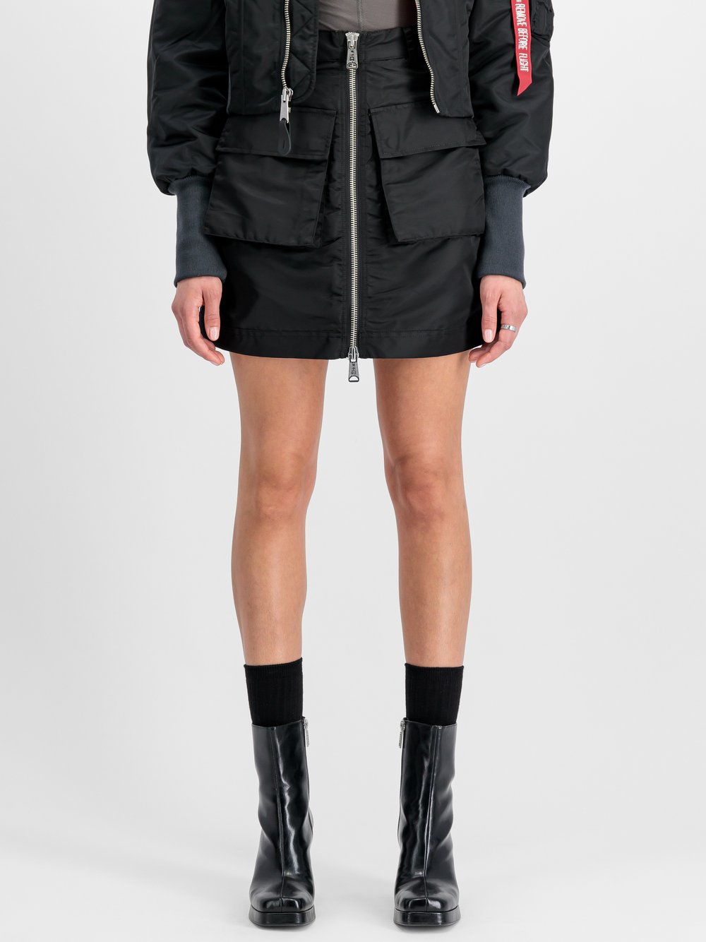 Alpha Industries Minirock Damen Polyamid schwarz, L