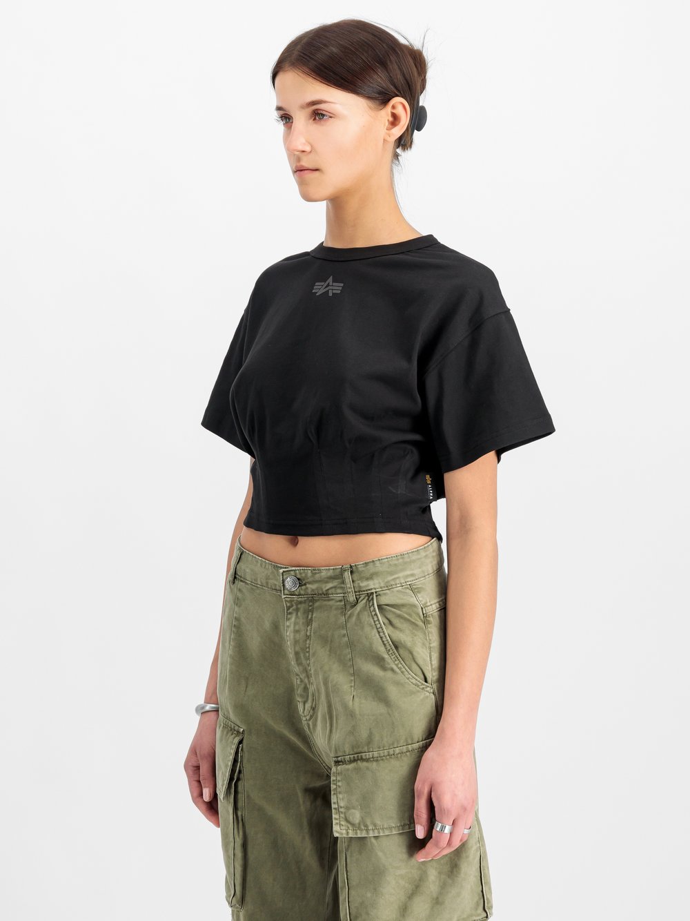 Alpha Industries T-Shirt Damen Baumwolle schwarz, S