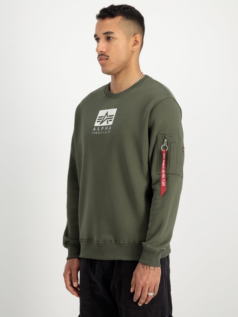 Thumbnail - Alpha Industries Sweatshirt Herren Baumwolle grün, M